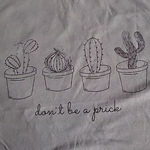 FIFTH SUN Green "Don't Be A Prick" Cactus 100% Cotton Crop Top Size M‎
